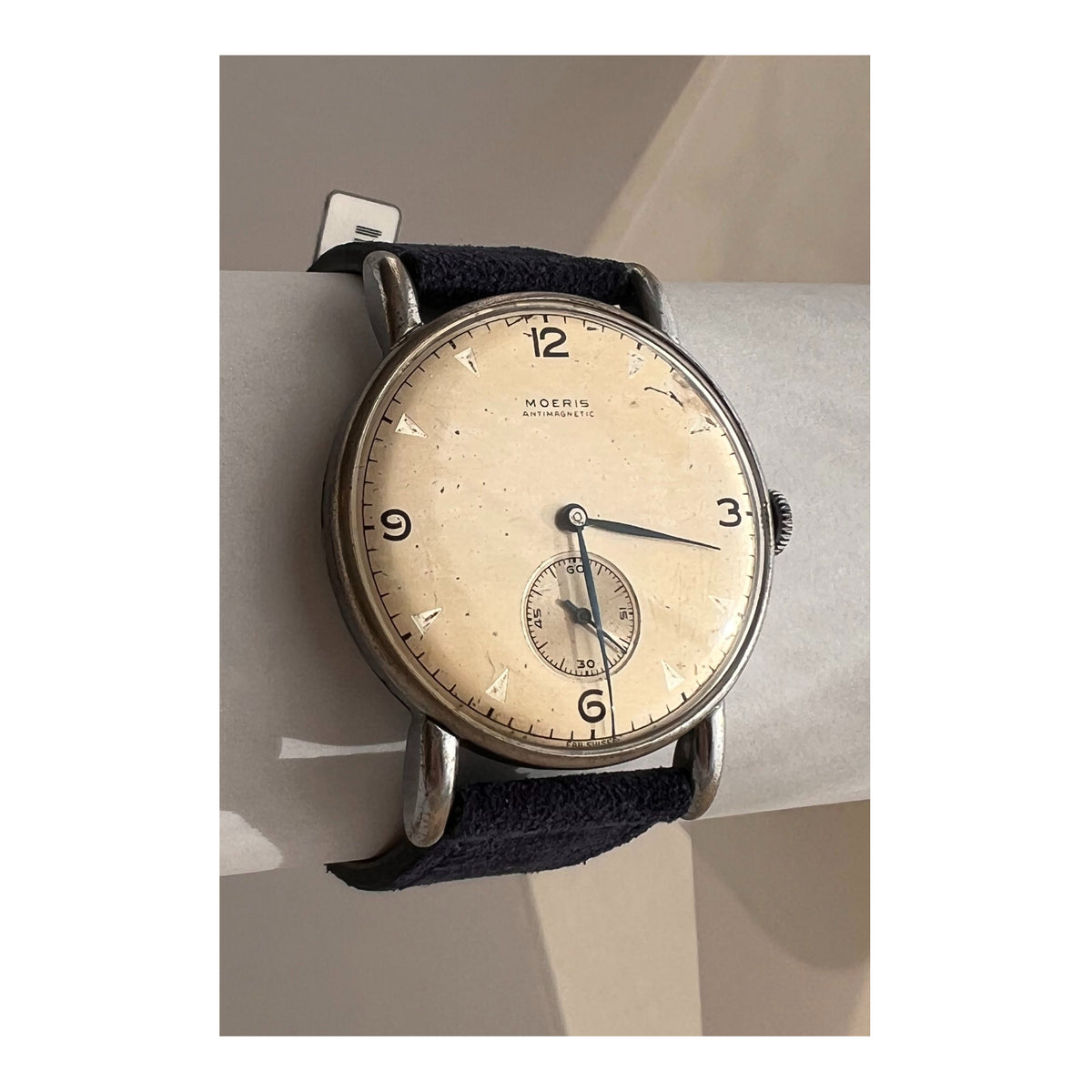Montre Vintage Moeris 1940 - Cadran Original - Mouvement Manuel - Boîtier Oversize 38 Mm - Occasion